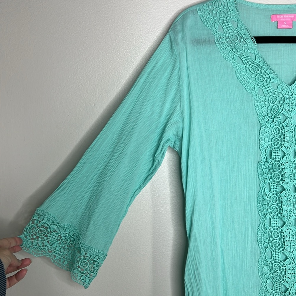 Isaac Mizrahi New York Daisy Crochet Lace Cover Up Tunic size Small - Picture 4 of 13